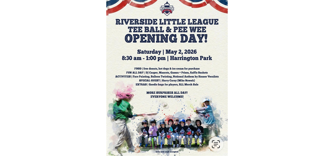 Opening Day for Tee Ball & Pee Wee is Saturday, May 2nd!!!